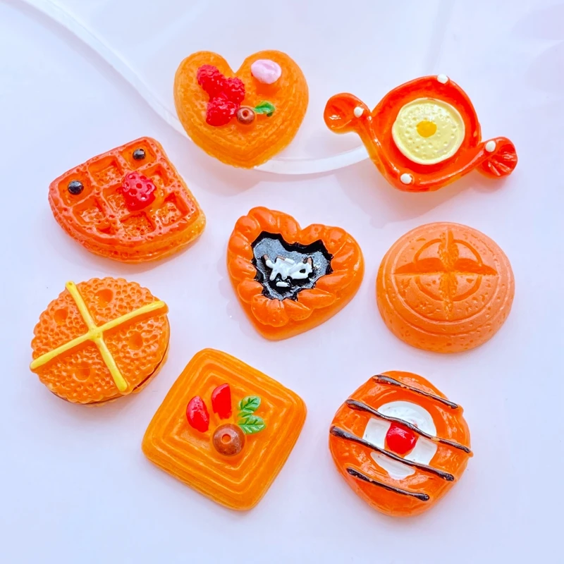 

10Pcs/lot New Cartoon Lovely Bread Series Flatback Resin Cabochon Scrapbooking Decoration Crafts DIY Handmade Accessories