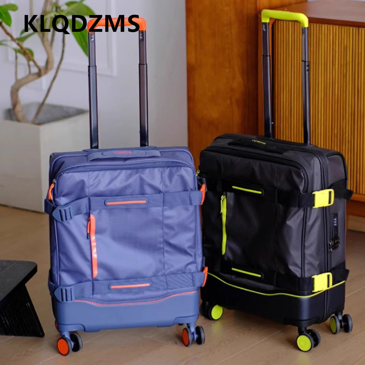 KLQDZMS чемодан на колесиках из ткани Оксфорд, посадочная коробка 20 24 28 дюймов, большая вместительная сумка на колесиках, дорожная сумка, женский чемодан для салона (art.: 3920d47fc2e16) - 3920d47fc2e16