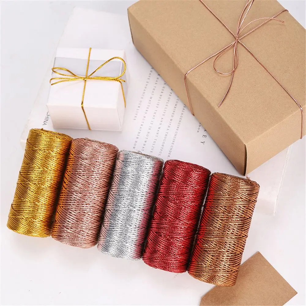 

100M/Roll Gold Silver Cords Metallic Twine Gift Packaging String For Jewelry Making Lanyard Thread Cord DIY Bracelet Christmas