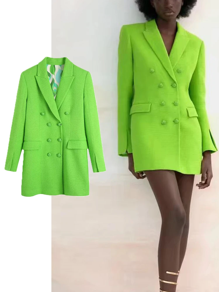 

Yiloyka 3Pcs Spring Women OL Skirts Blazer Suits 2022 Double Breasted Jacket Long Sleeve Notched Coats Mini Skirts Outwear