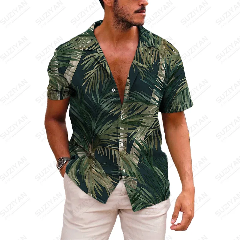 

Hot Fashionable Shirt Men Chic 1 Gentlemanlike Japanese Summer Stand Collar Clothing Ethnic Short-Sleeved Street Shirts