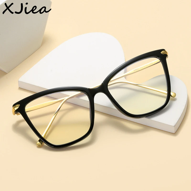 

XJiea Anti-Blue Light Glasses For Women Fashion 2023 Designer Trendy Cat Eye Optical Prescription Myopia Eyeglass Frame