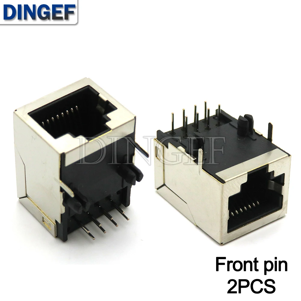 

RJ45 59 Металлическая гнездовая печатная плата Прямоугольный разъем 8P8C Гнездо с кристаллической головкой 21 мм Сетевой интерфейс Длинные корпуса