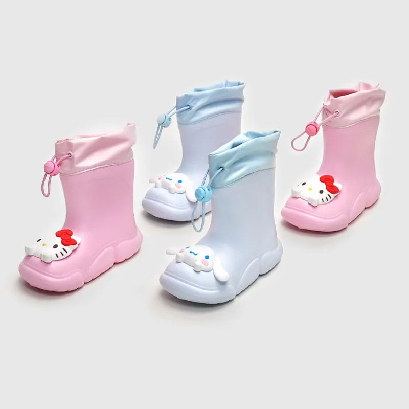 

Милые искусственные резиновые сапоги, милые детские резиновые сапоги в стиле аниме Cinnamoroll для мокрой погоды, подарок на день рождения для девочек
