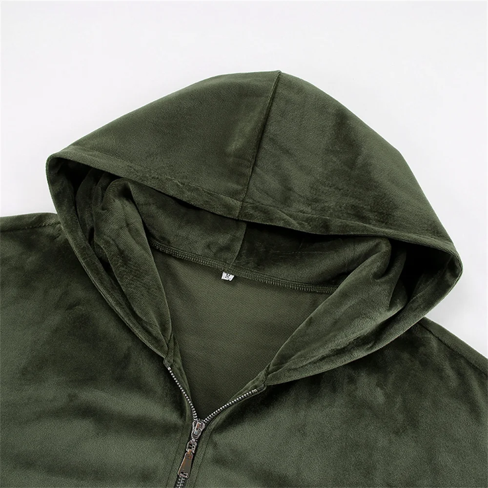 Женские бархатные толстовки на молнии и широкие брюки комплект из 2 предметов