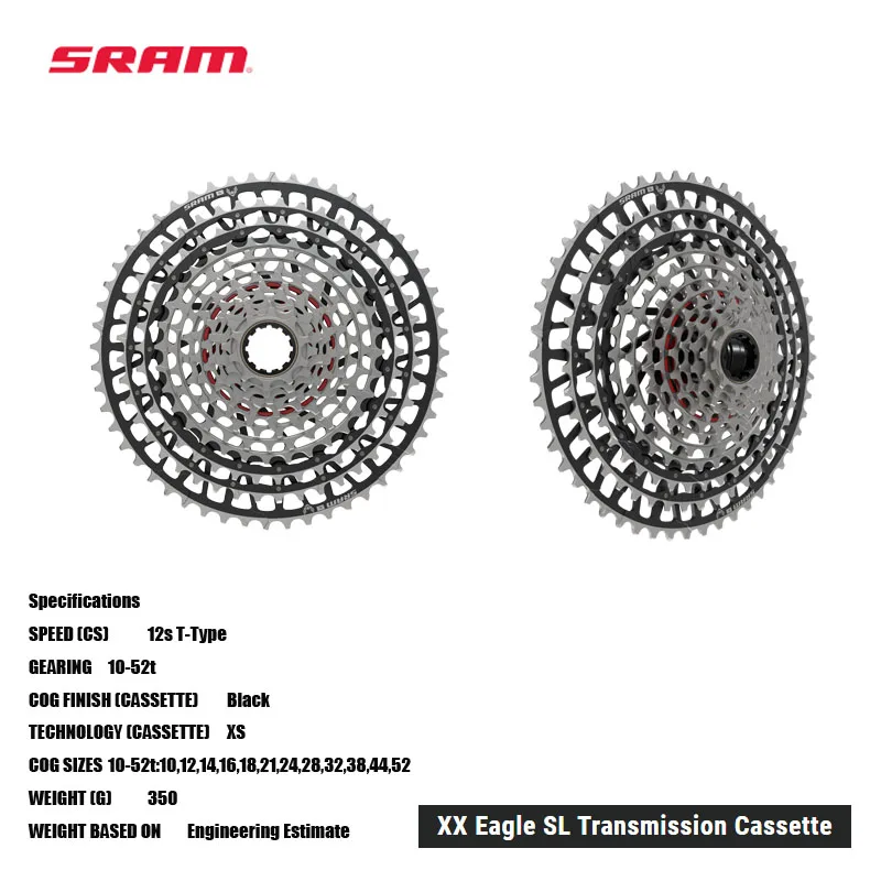 Кассета передачи SRAM XX Eagle SL CS-XS-1299-A1 New-gen design-наша самая легкая кассета 10-52T за счет