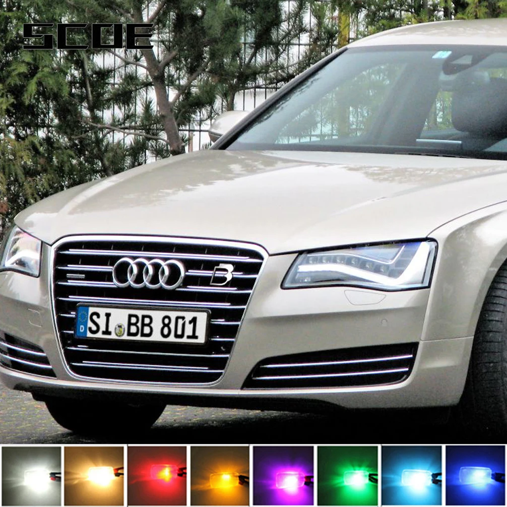 

For Audi A8 4H Low High Beam Fog Driving Turn Signal Sidemarker Brake Tail Back Up License Interior Light Kit