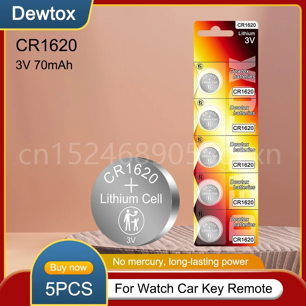 

Литиевая батарея CR1620 3 в, 5 шт., DL1620 ECR1620 BR1620 CR 1620 для автомобильных ключей, компьютера, материнской платы, игр, часов, кнопок, монет