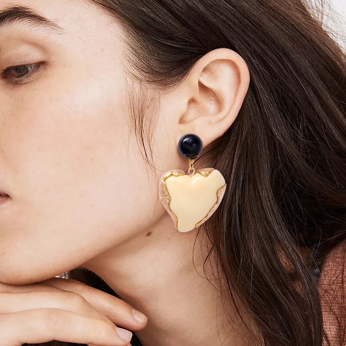 

2023 New ZAA Earrings Vintage Heart-shaped Drop Earrings for Women Statement Jewelry Wholesale