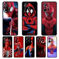 avengers red spiderman for xiaomi 12 12x 11 11t 10t mi 9 ultra pro lite 5g tpu soft silicone black phone case funda coque cover