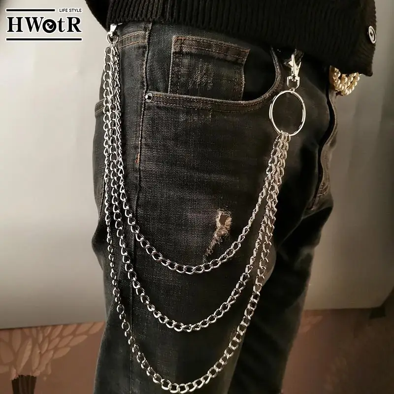 

Layered Punk Chain On The Jeans Pants Women Spike Keychains For Men Women Harajuku Aesthetic Accessories
