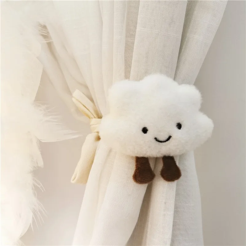 

Curtain Cloud For Backs Kids Hanging Holders Strap Clip Curtain Room Buckle Decoration Bear Cotton Home Decor Tie Curtain Cute