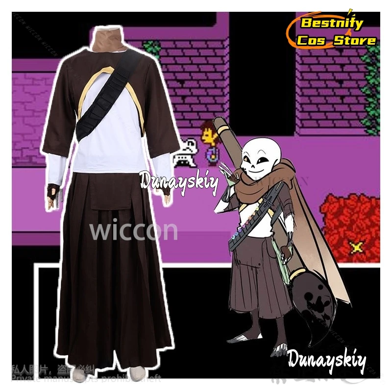Аниме игра Undertale Ink косплей Sans Sansy костюм топ брюки для взрослых женщин и мужчин