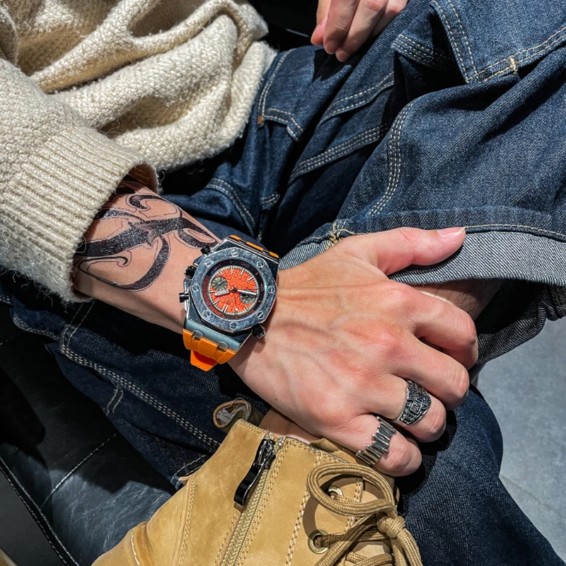 

Часы наручные мужские кварцевые, брендовые Роскошные Модные Спортивные Светящиеся с силиконовым ремешком, с датой