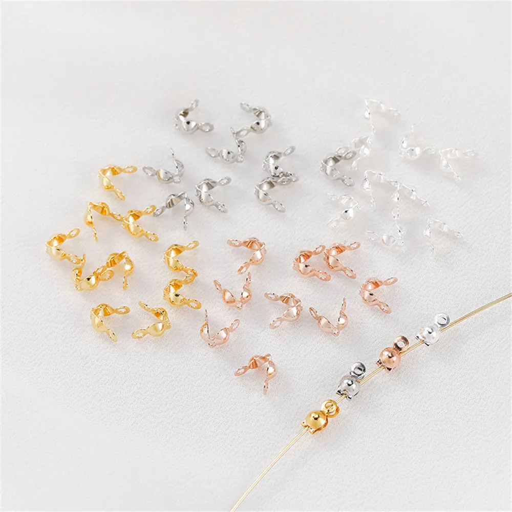 

14K gold color bead bean clasps handmade DIY bracelet necklace bead chain closure buckle material accessories