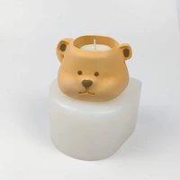 dw0424 przy mould silicone wedding birthday bear candle mold 3d animal bear head cup soap molds clay resin moulds