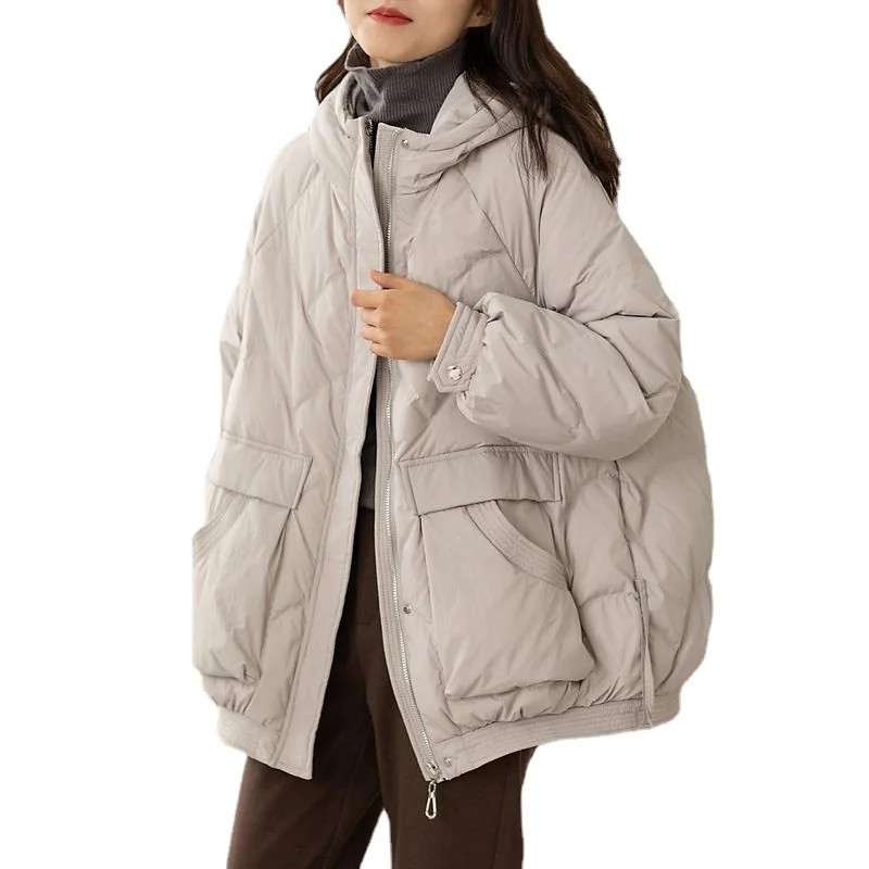 

Women's down jacket factory Outlet Casual Versatile Hooded Thickened Thermal 90 White Duck Down Jacket Coat Winter New Female