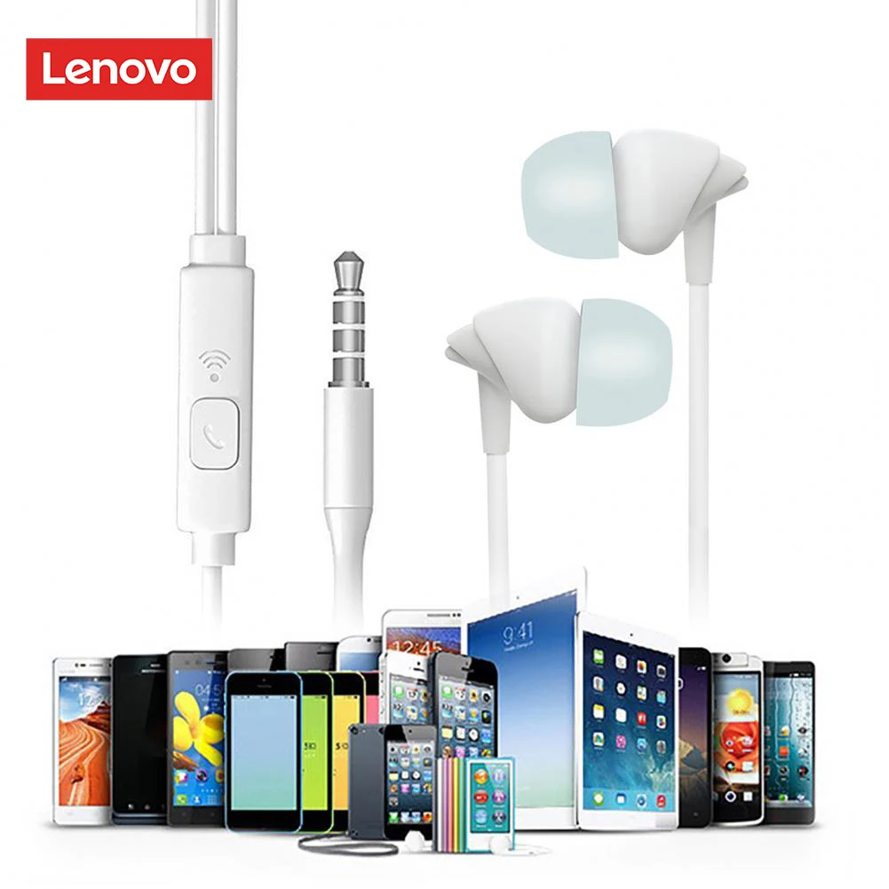 

Lenovo Headphon Headset 9D Stereo Earphones Mic In-ear Wired Headphones Bass Wired Earphon Earbud Phone Headset With Microphone
