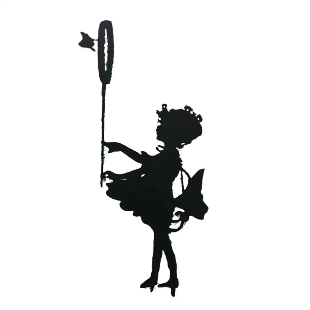

Little Girl Sculpture Lightweight Silhouette Stake Wear-resistant Sculptures Statue Decoration for Patio Lawn Home