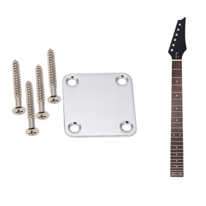 1 Set Electric Guitar Neck Plate With Screws & 1X 24 Frets New Replacement Maple Neck Rosewood Fretboard Fingerboard