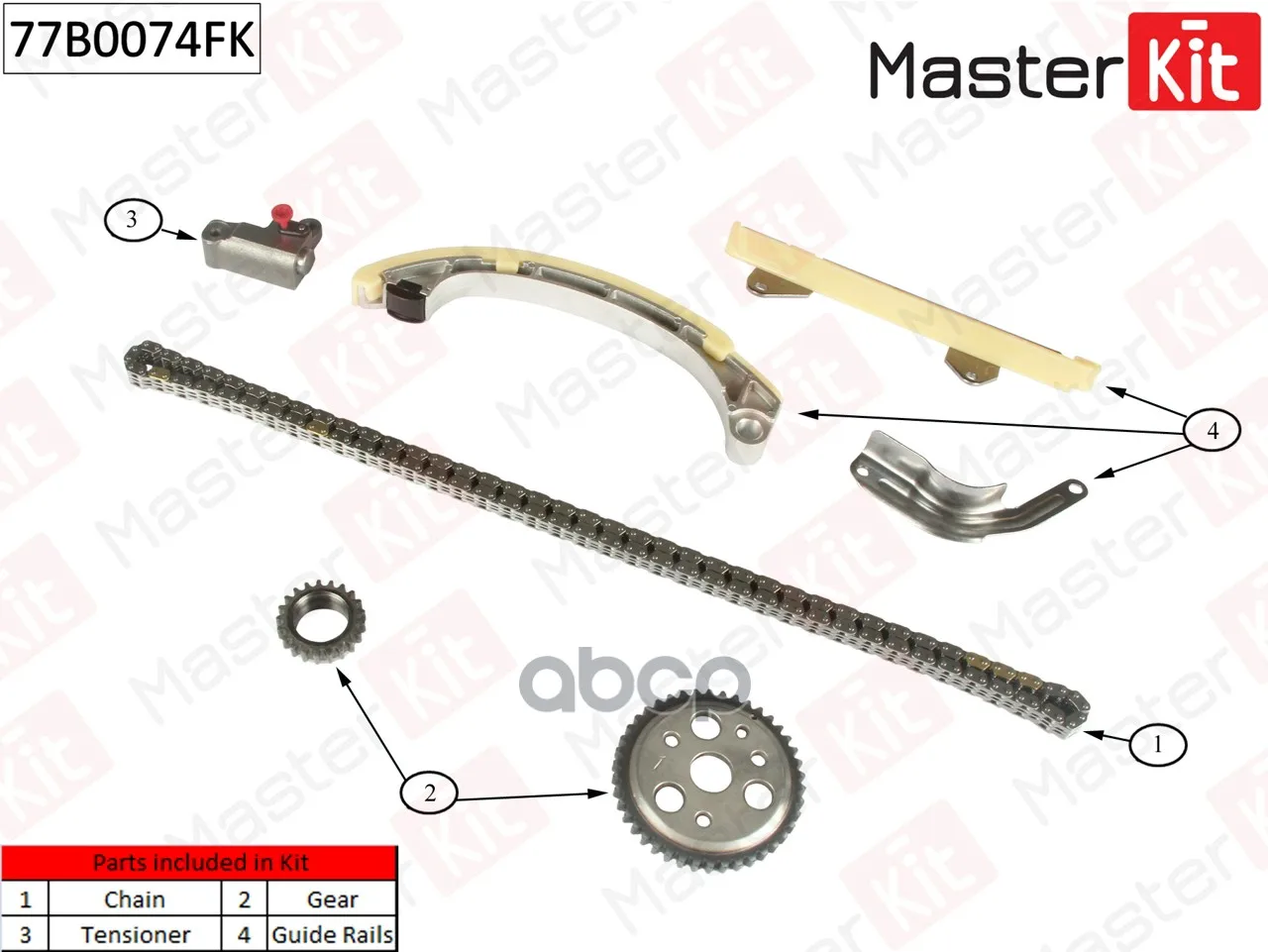 Комплект Цепи Грм Toyota Yaris 1.3 Vvt-I 05- 77b0074fk MasterKit арт. 77B0074FK | Автомобили и мотоциклы