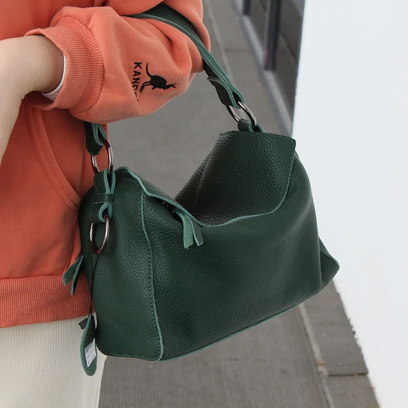 

EUMOAN Handbag retro Japanese commuter bag female large-capacity soft leather briefcase light cowhide envelope messenger bag
