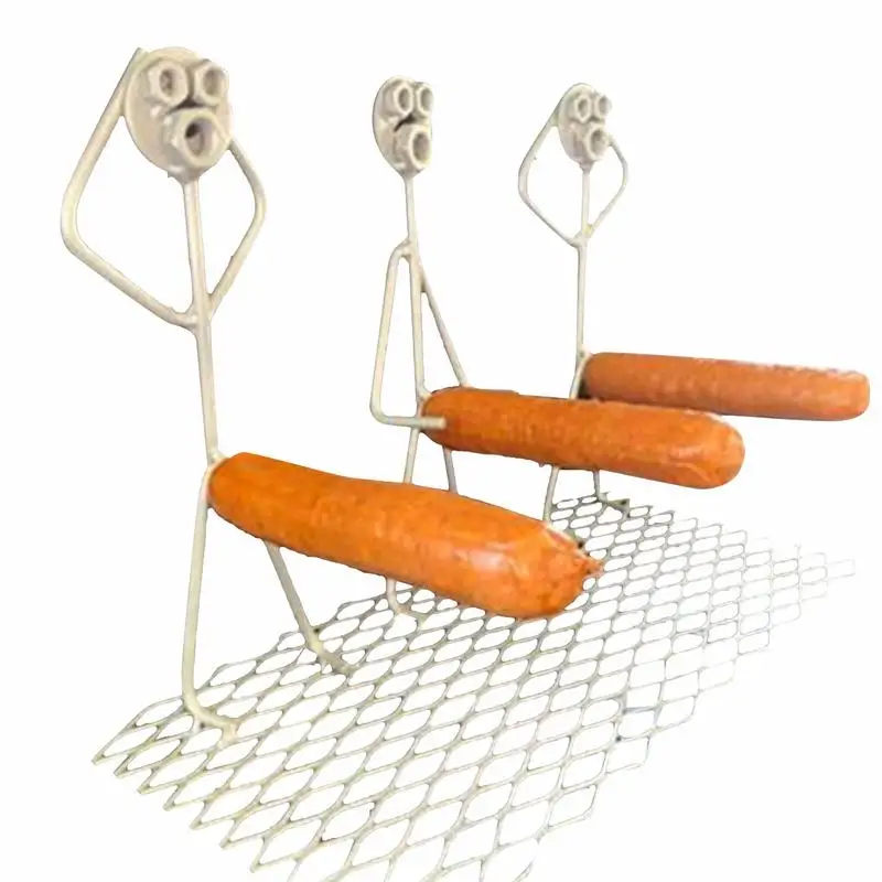 

BBQ Hot Dog Roaster Rack Portable Grill Rack Stainless Steel Barbecue Sausage Holder Oven Roaster Stand For Outdoor Camping