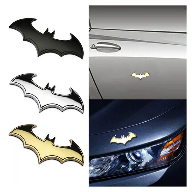 

1PCS 3D Car Stickers Metal Bat Auto Logo Car Auto Metal Bat Badge Emblem Animal Decal Motorcycle Sticker Car Styling Accessories