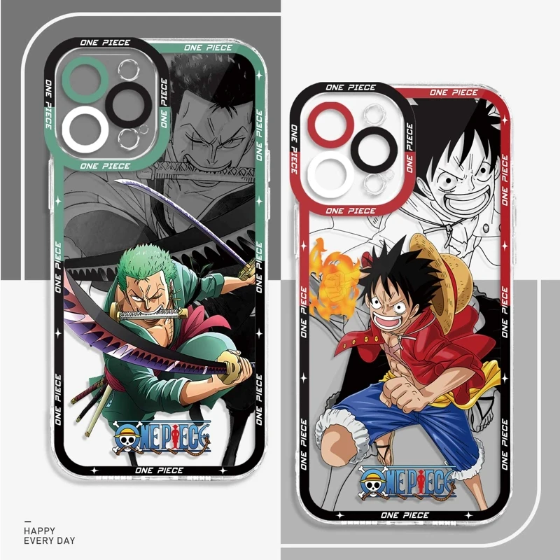 

One Piece Anime Luffy Zoro for iPhone 14 Pro Max 11 13 12 XS XR Mini X Soft 11pro Clear Tpu 14pro 12pro Shockproof Funda Case