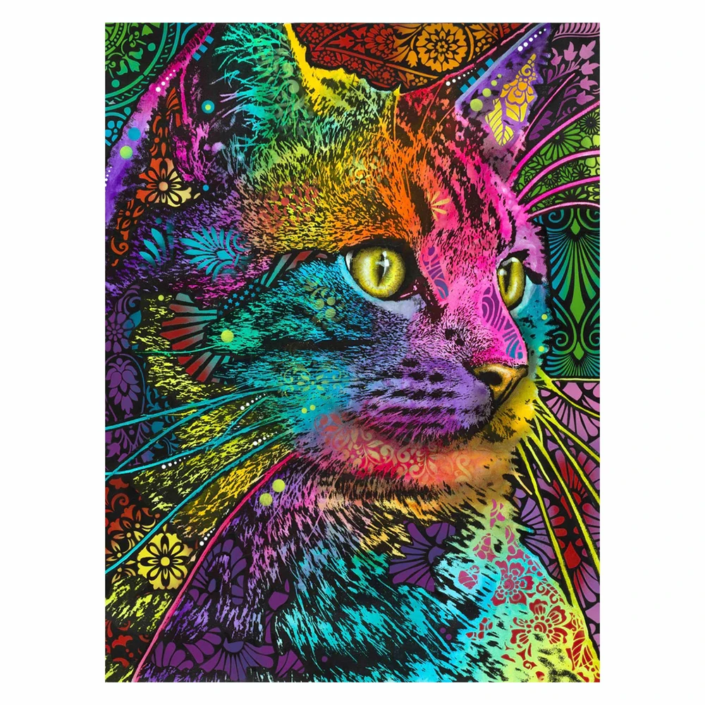 

DIY diamond painting full circle resin into a cat diamond embroidery animal pictures rhinestone home decor gifts