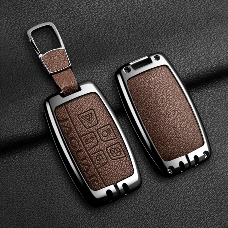 Фото Чехол для ключей от автомобиля для Jaguar XF XJ XE S-Type F-Type X-Type F-Pace I-Pace E-Pace Android XFR XKR Кожаный брелок из цинкового сплава №4