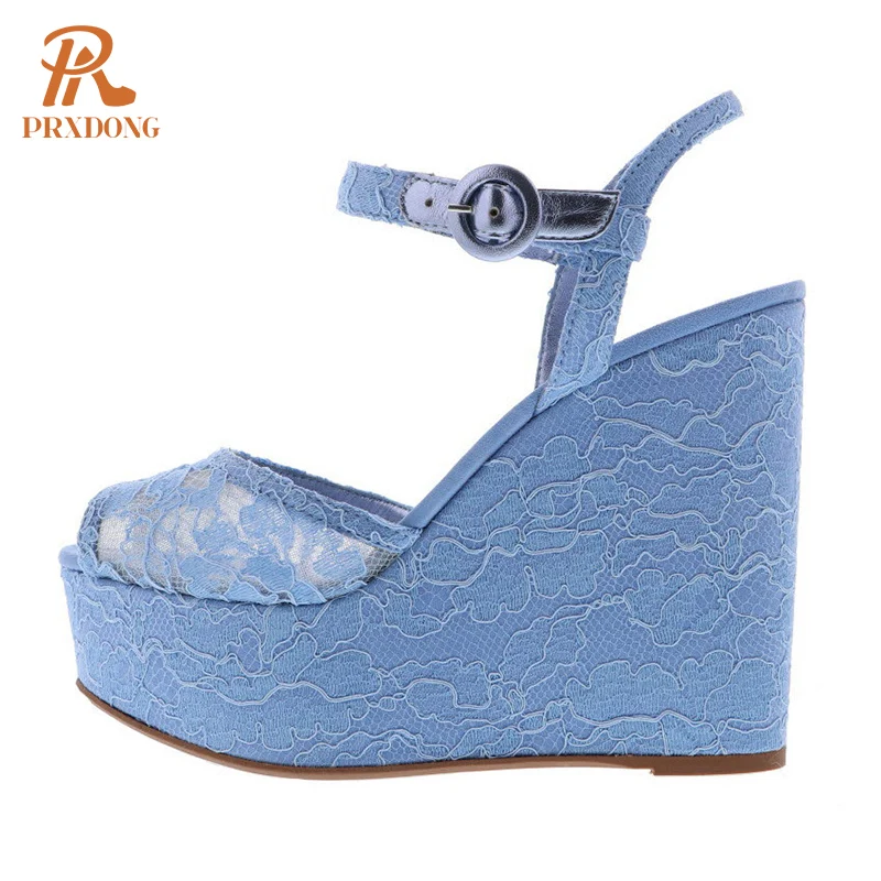 

Fashion High-Heeled Women's Sandals Summer Wedges High Heels Platform Peep Toe Ankle Strap Dress Party Wedding Lady Shoes Pumps