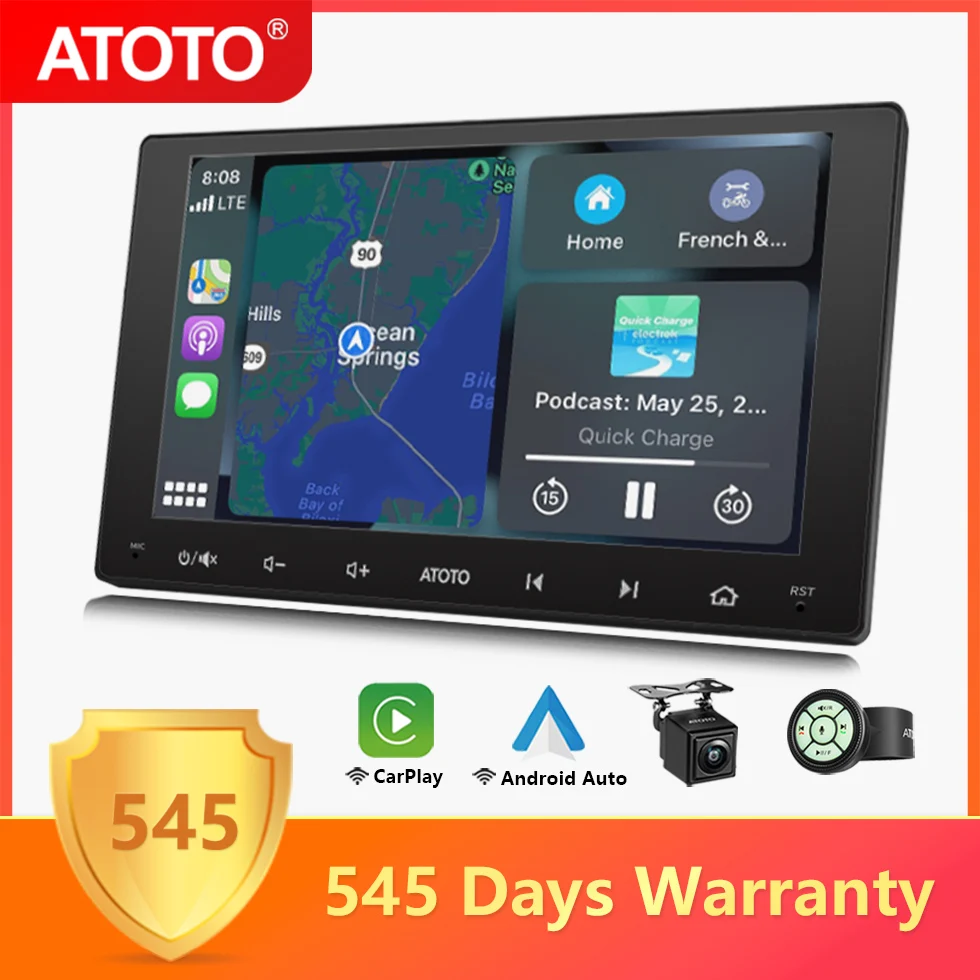 ATOTO 9-дюймовый автомобильный мультимедийный плеер 2 Din Bluetooth GPS-навигация Радио