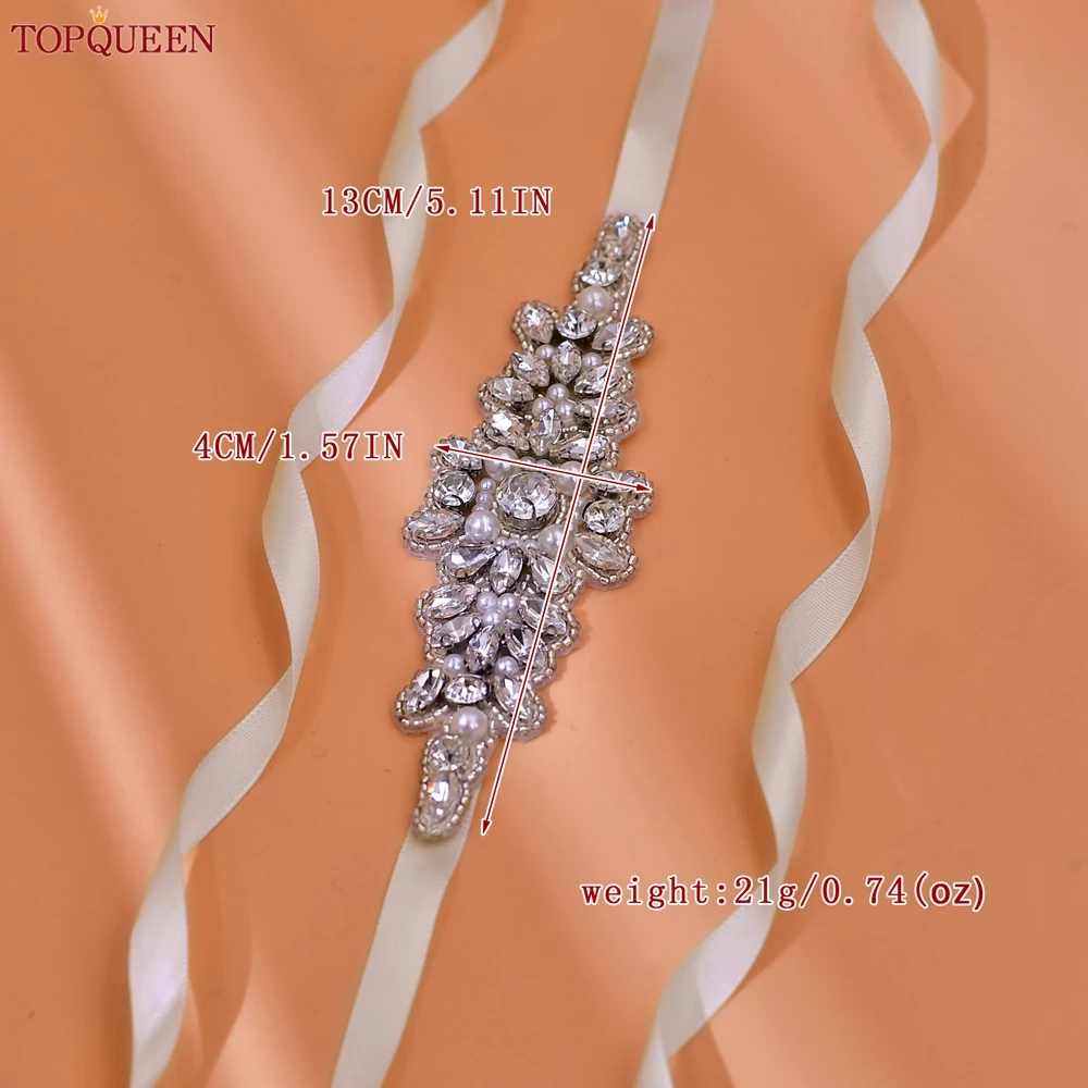 TOPQUEEN Свадебный тонкий пояс ювелирное изделие Аппликация Пояс для невесты