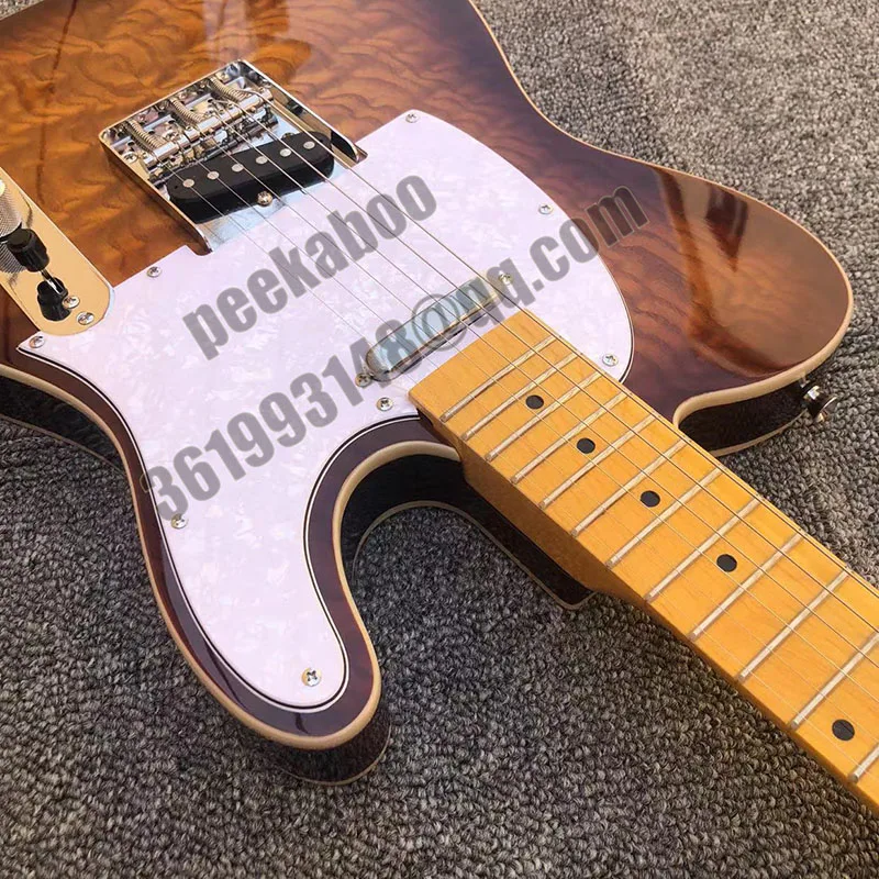 Electric Guitar T L Custom Shop Brown Sunburst Maple Fretboard 6 Strings Musical Instruments Graph Tech Nut enlarge