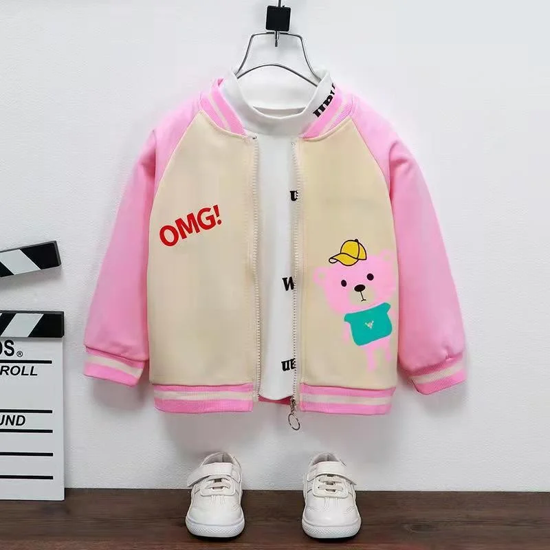 Cartoon Coats Children Sport Jackets Fashion Toddler Infant 6m-4t Casual Long Sleeves Cotton Cardigan Top Cute Baby Clothes