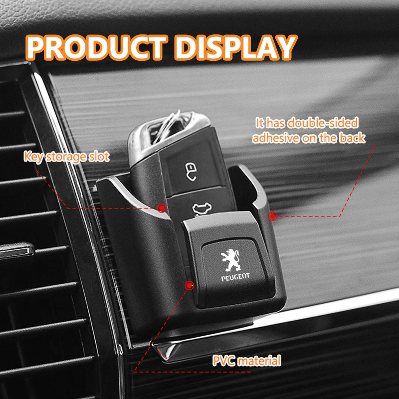 Фото Ящик для хранения ключей на приборной панели автомобиля, органайзер, автомобильные аксессуары для укладки и уборки для Peugeot 207 208 2008 3008 307 308 206 407 508 5008 №5