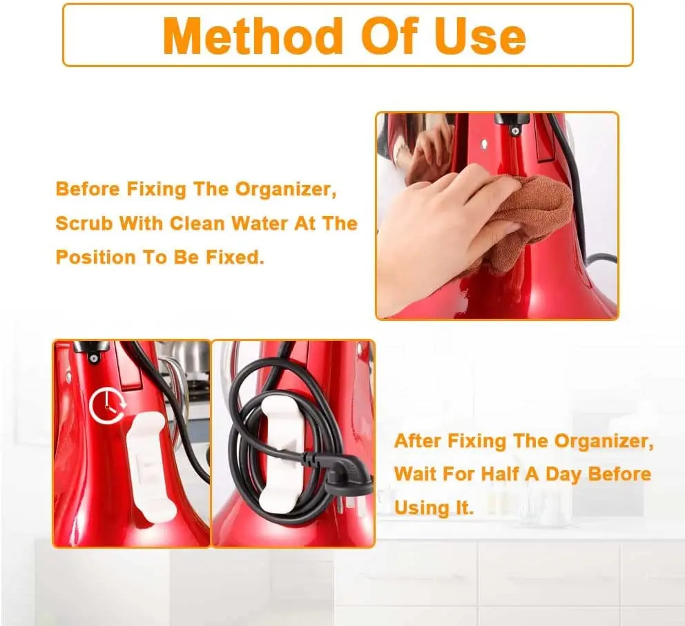 Кухонный органайзер для шнура обмотка приборов держатель кабеля зажим шнуры