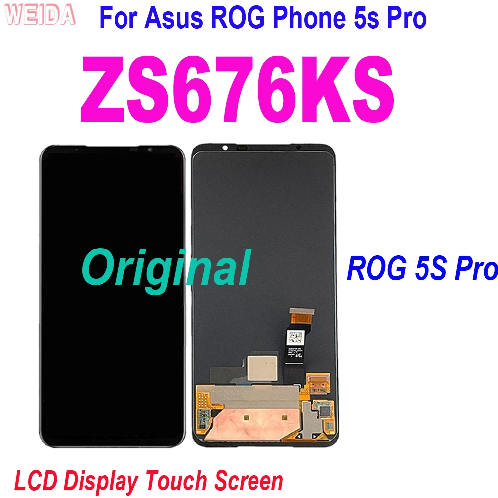 6 78 original lcd for asus rog 5s pro zs676ks lcd display touch screen digitizer assembly for asus rog phone 5s pro zs676ks lcd free global shipping