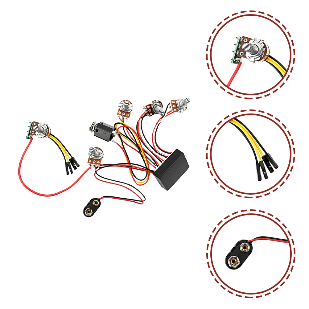

Guitar Wiring Harness 3 Band Equalizer Circuit Bass Preamp Pickup Active Eq Wired Pre Accessory Pickups Electric Humbucker