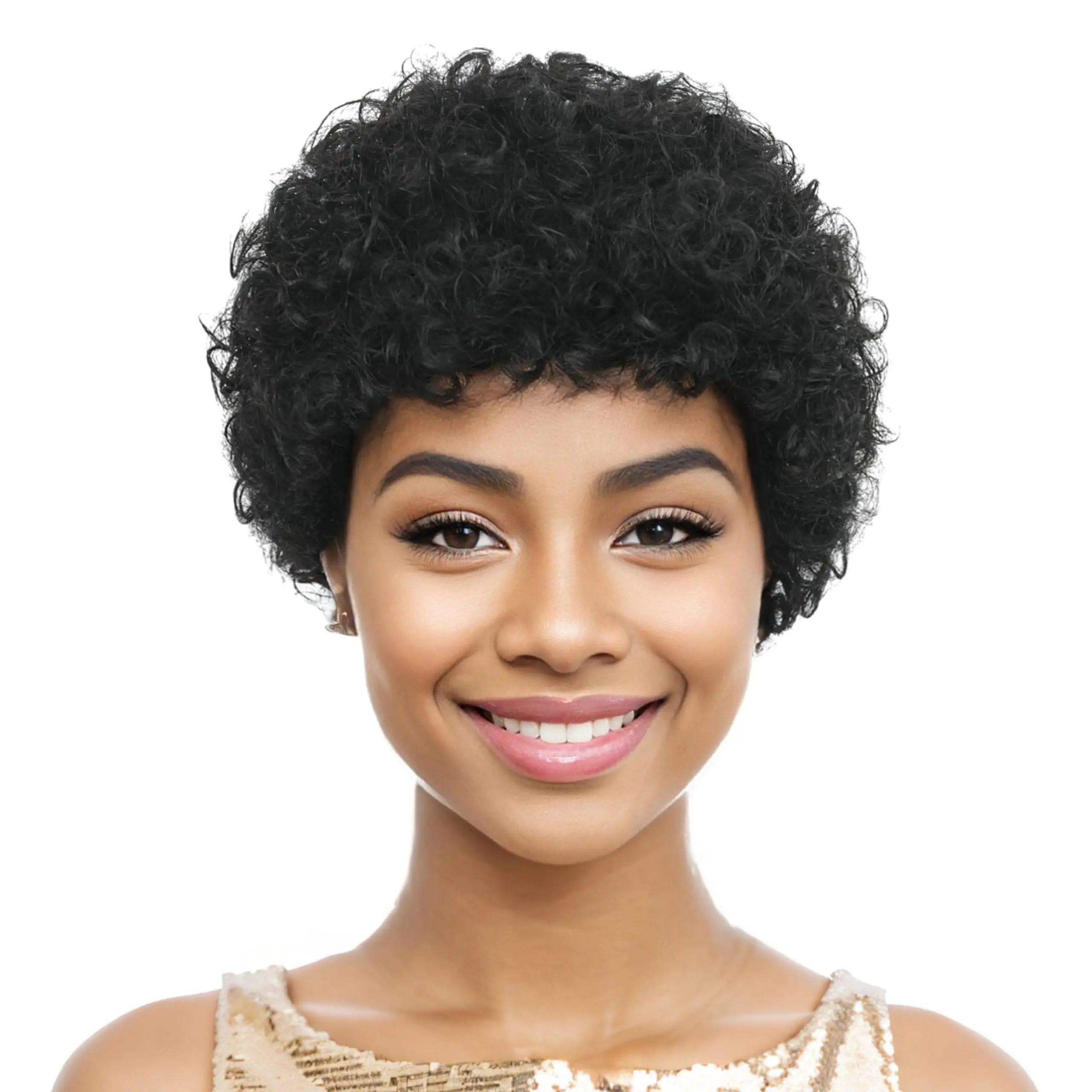 TNICE Афро-кудрявые короткие парики из натуральных волос Remy Grade Бразильские волосы