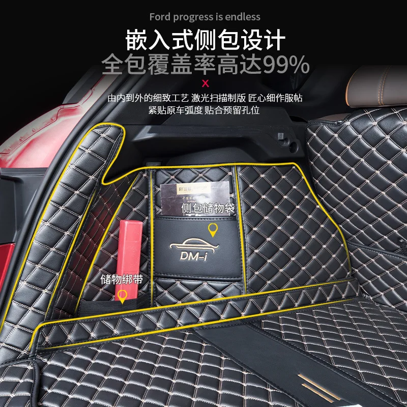 

Новый роскошный коврик для багажника автомобиля для BYD Song pro dmi 2022, прочные внутренние ковры, аксессуары, водонепроницаемые, защита от грязи