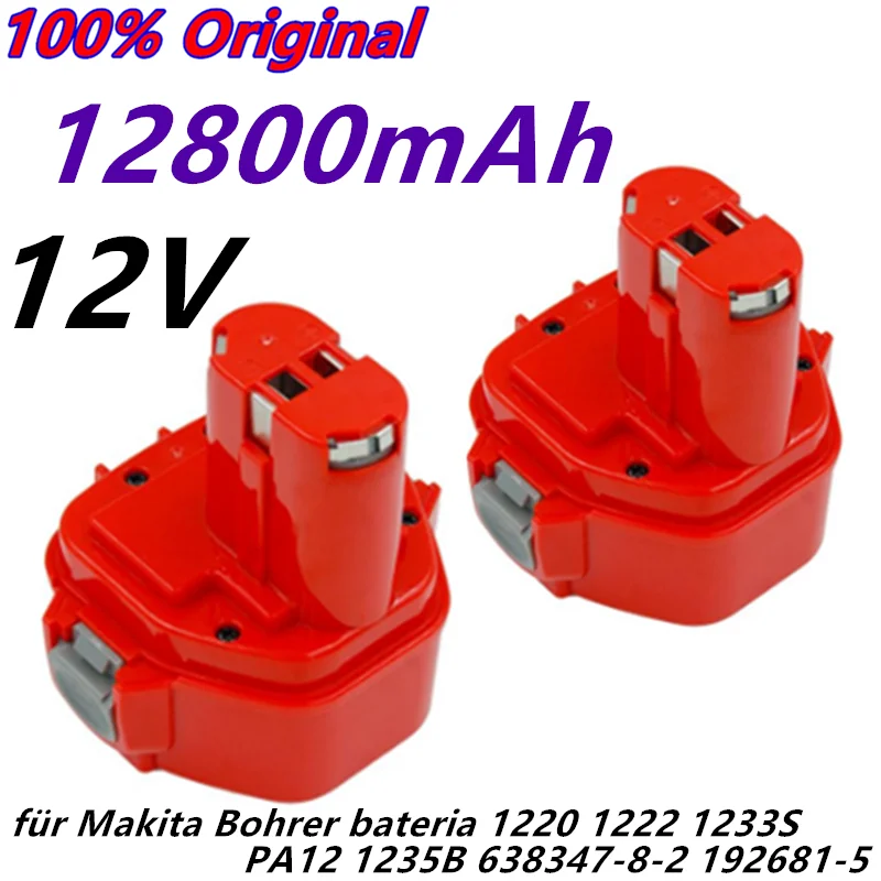 

Power Tool Akku 12V 12800mAh Ni-CD für Makita Bohrer bateria 1220 1222 1233S PA12 1235B 638347-8-2 192681-5