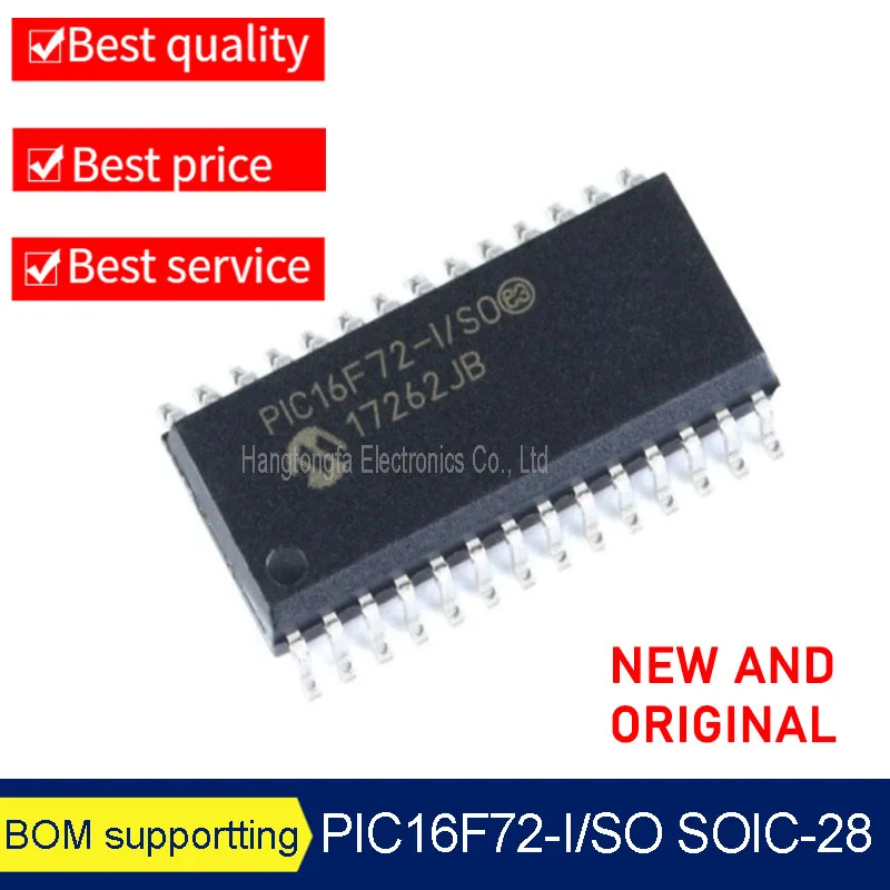 

5PCS/LOT Original Chip PIC16F72-I/SO PIC16F72 SOIC-28 SMD Microcontroller/8-bit Chip PIC16F72-I NEW