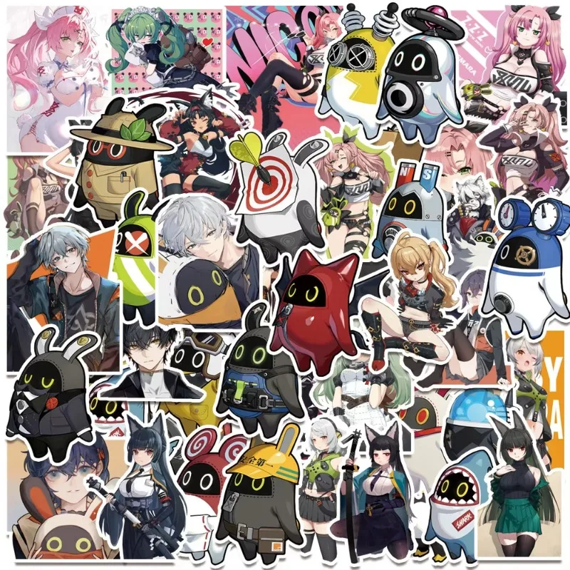 Наклейки в виде граффити с героями игры Zenless Zone Zero 10/50 шт.