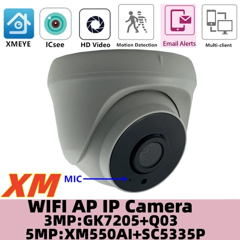 Беспроводная потолочная купольная IP-камера 5MP 3MP WIFI XM5550AI + SC5335P 2592*1944 GK7205 + Q03 128G SD-карта XMEYE ICsee P2P Облако