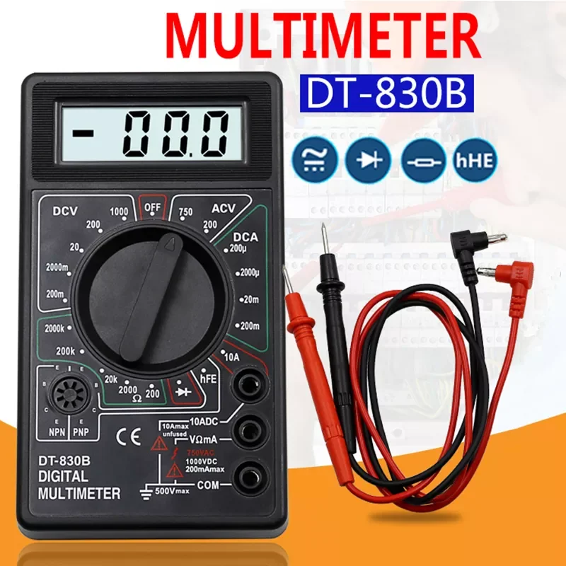2 Color LCD Digital Multimeter AC/DC 750/1000V Digital Mini Multimeter probe For Voltmeter Ammeter Ohm Tester Meter Gauge