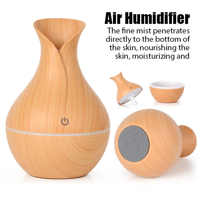 Luxury Air Humidifier Aroma Oil Humidificador USB Diffuser Quiet Cool Mist Sprayer For Bedroom Home Car Fragrance Purifier 130ML