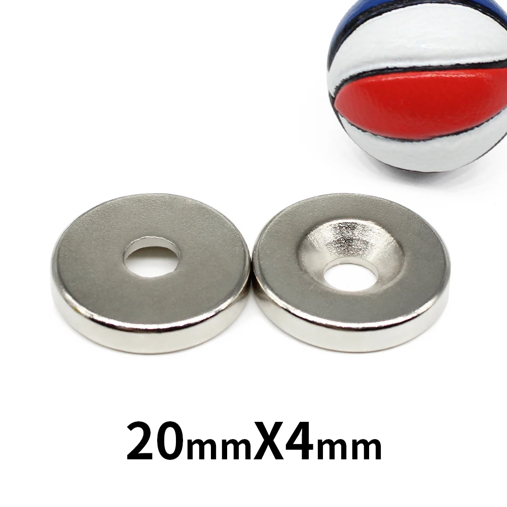 

2/5/10/15/20/50PCS 20x4-5 Round Rare Earth Magnet 20*4 mm Hole 5mm Disc Countersunk Permanent Neodymium Magnet 20x4-5mm 20*4-5