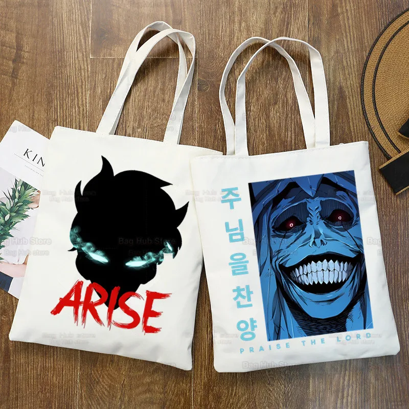 

Solo Leveling Shopping Bag Canvas Bags Shopper Jute Bag Harajuku Manga Arise Foldable Bag Reusable Bags Cabas Shopper Canvas
